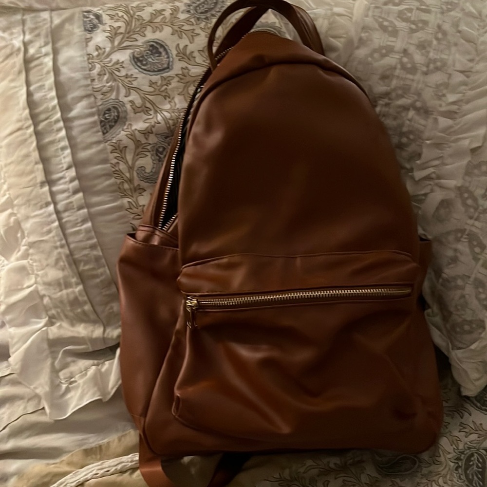 Faux leather backpack